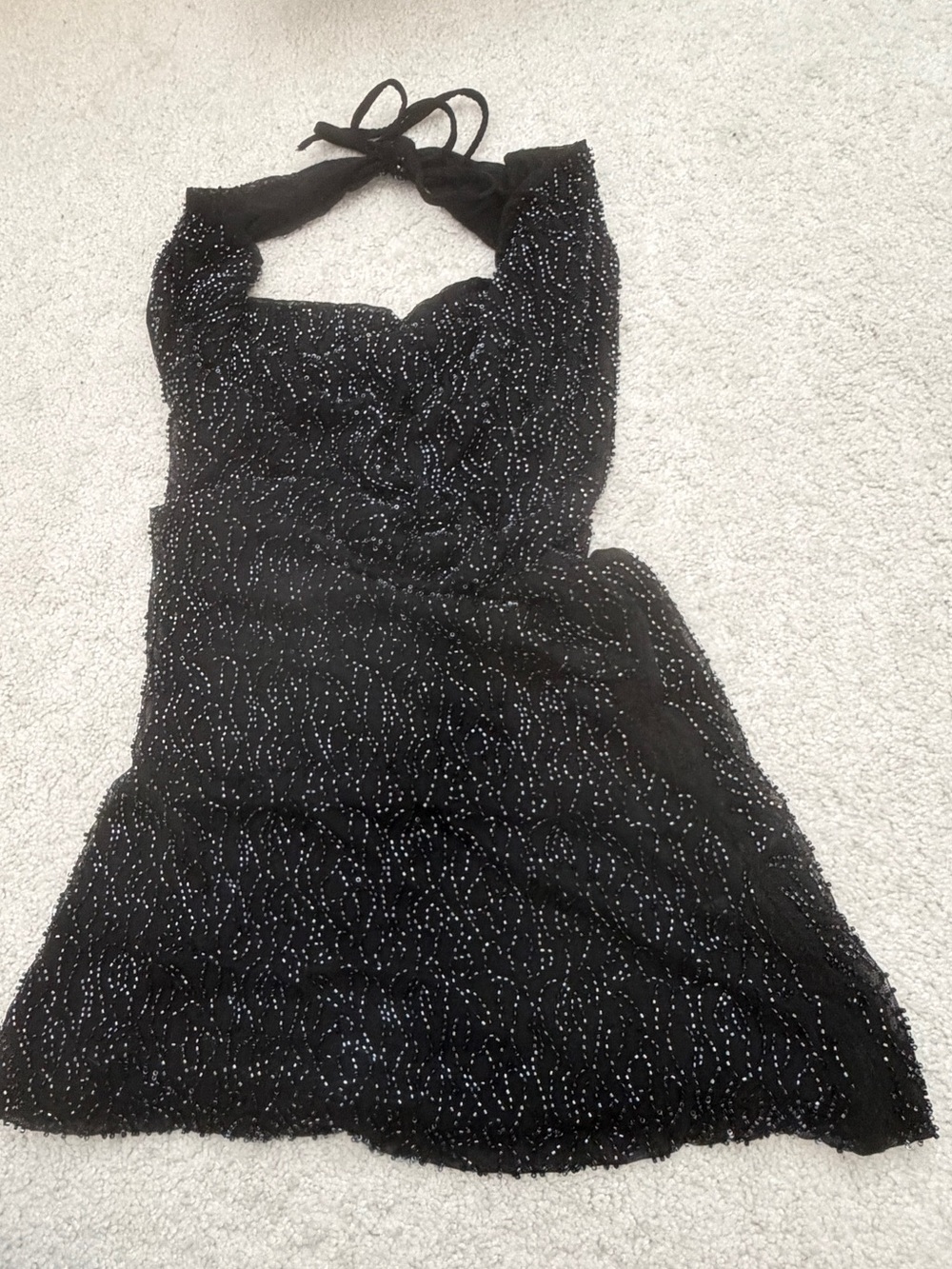 White Fox By Candlelight Beaded Mini Dress Black - Picture 3 of 4